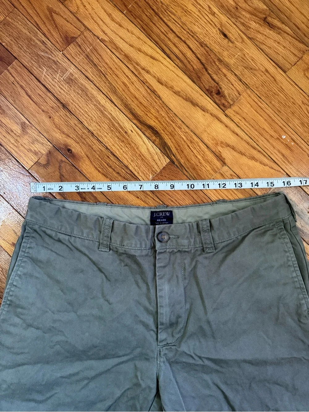J. Crew Men's Olive Flat-Front Chino Shorts